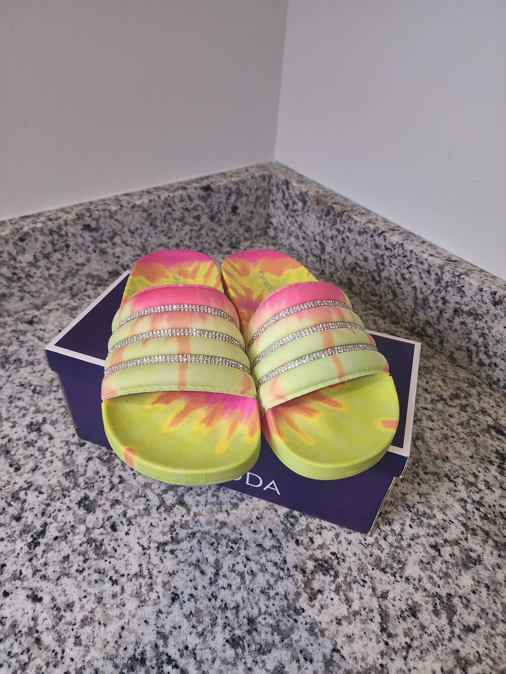 Top Moda GEM-1 Yellow/Multi Tie Dye Sandals